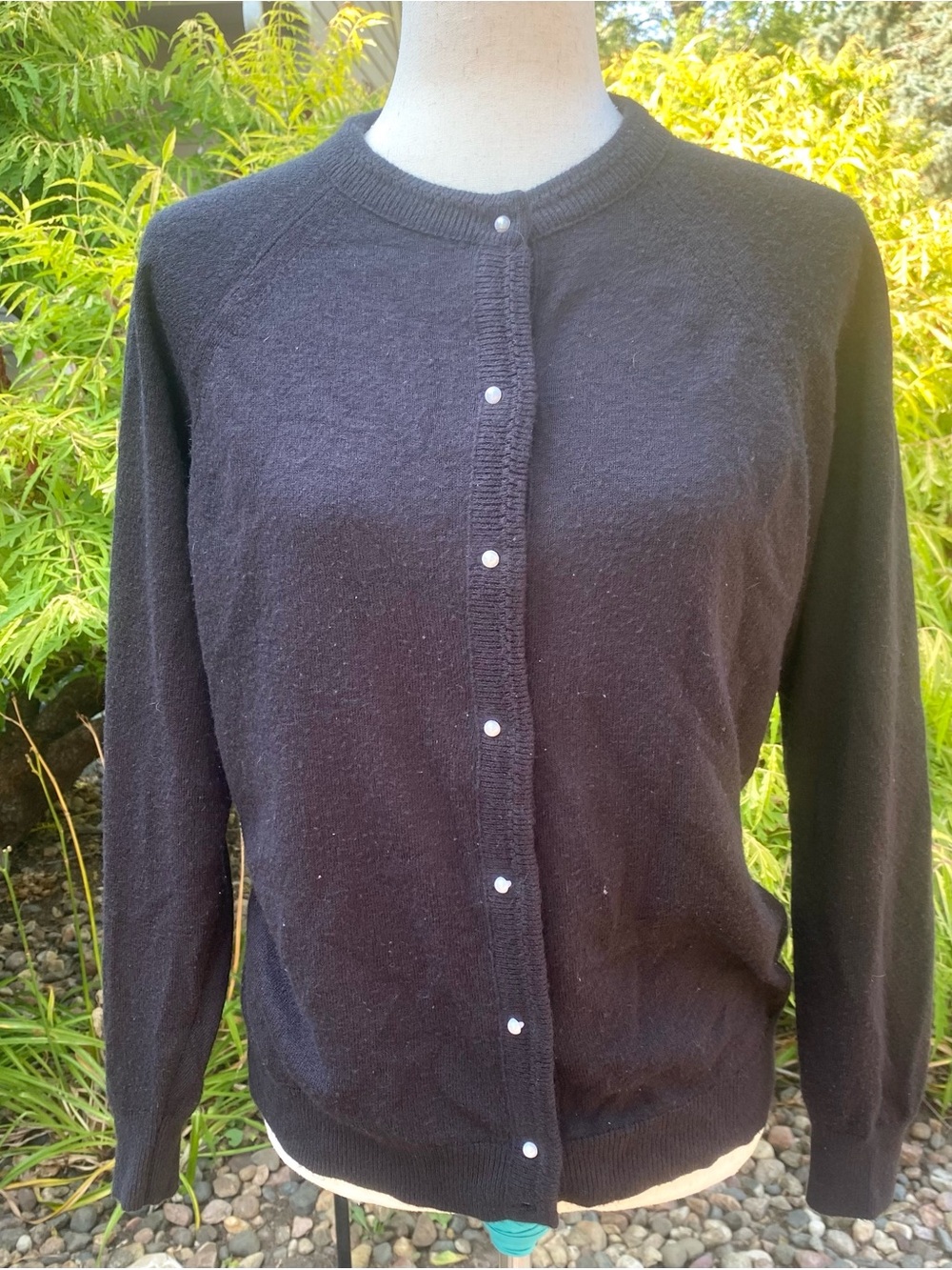 Vintage Designer Originals Classic Black Cardigan Sweater Size Large 40
